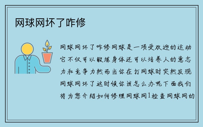 网球网坏了咋修