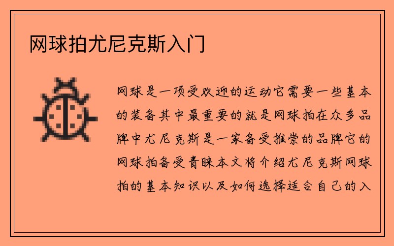 网球拍尤尼克斯入门